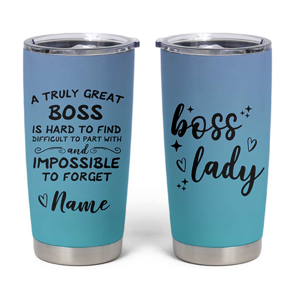 Personalized Boss Lady Tumbler Cup Custom Name Gifts for Office Bosses Coworkers Leaders Managers