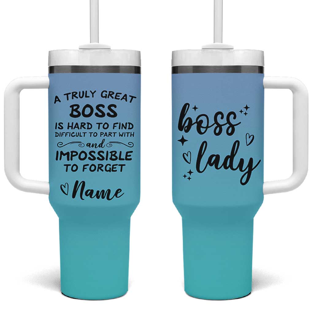 Personalized Boss Lady Tumbler With Handle Custom Name Gifts for Office Bosses Coworkers Leaders Managers