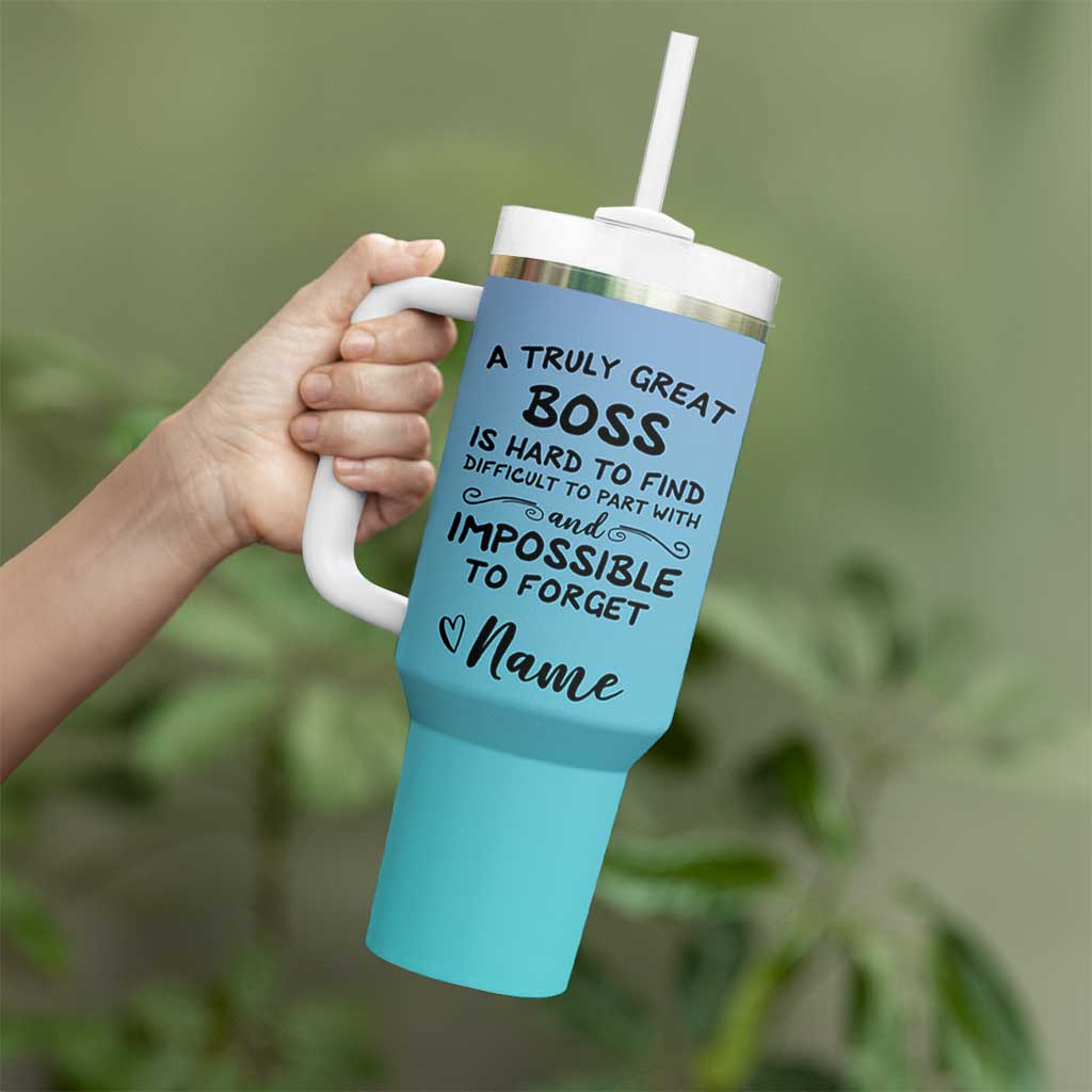 Personalized Boss Lady Tumbler With Handle Custom Name Gifts for Office Bosses Coworkers Leaders Managers