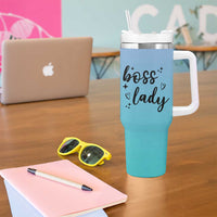 Personalized Boss Lady Tumbler With Handle Custom Name Gifts for Office Bosses Coworkers Leaders Managers