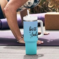 Personalized Boss Lady Tumbler With Handle Custom Name Gifts for Office Bosses Coworkers Leaders Managers