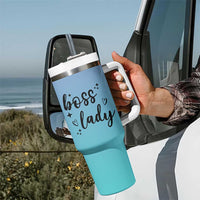 Personalized Boss Lady Tumbler With Handle Custom Name Gifts for Office Bosses Coworkers Leaders Managers