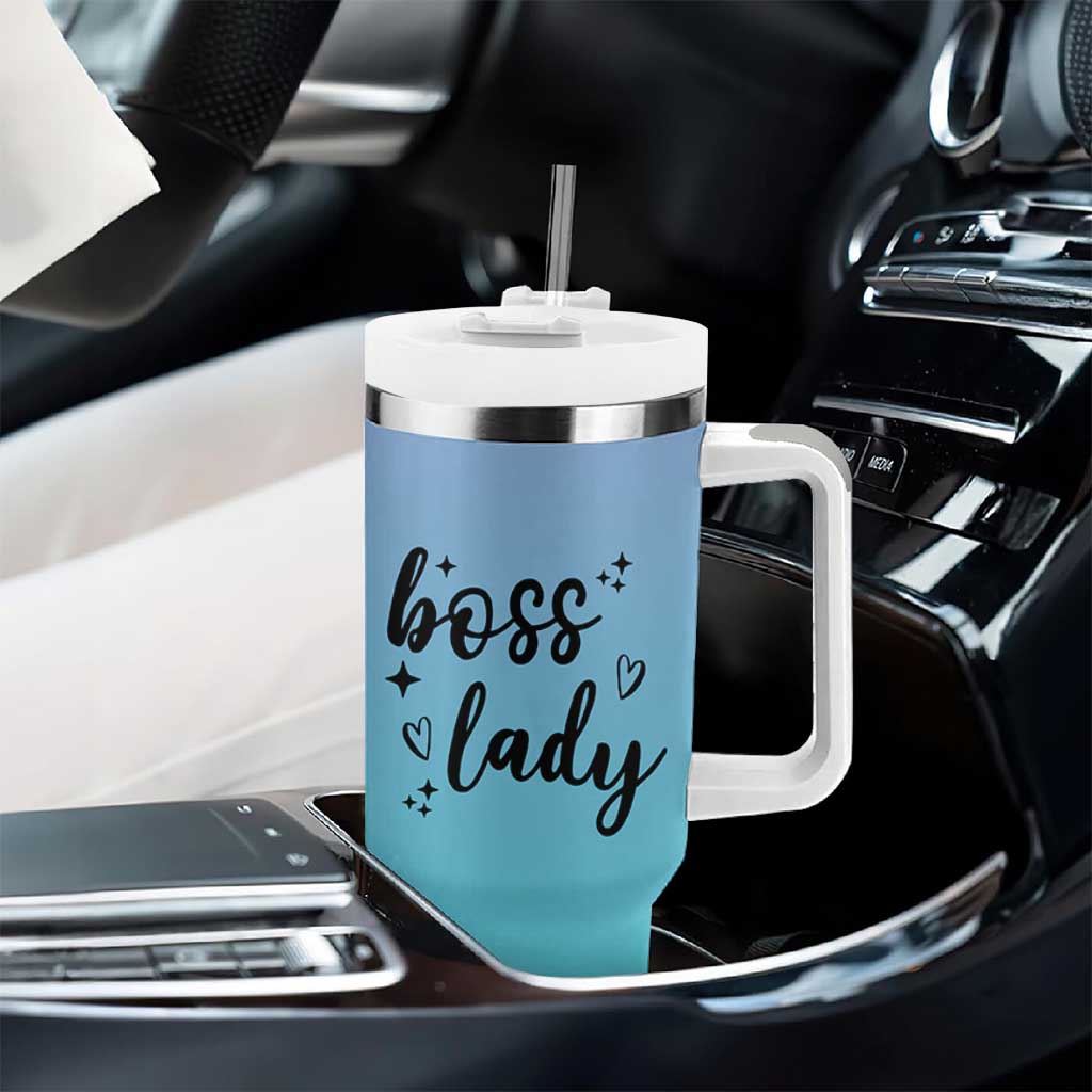 Personalized Boss Lady Tumbler With Handle Custom Name Gifts for Office Bosses Coworkers Leaders Managers