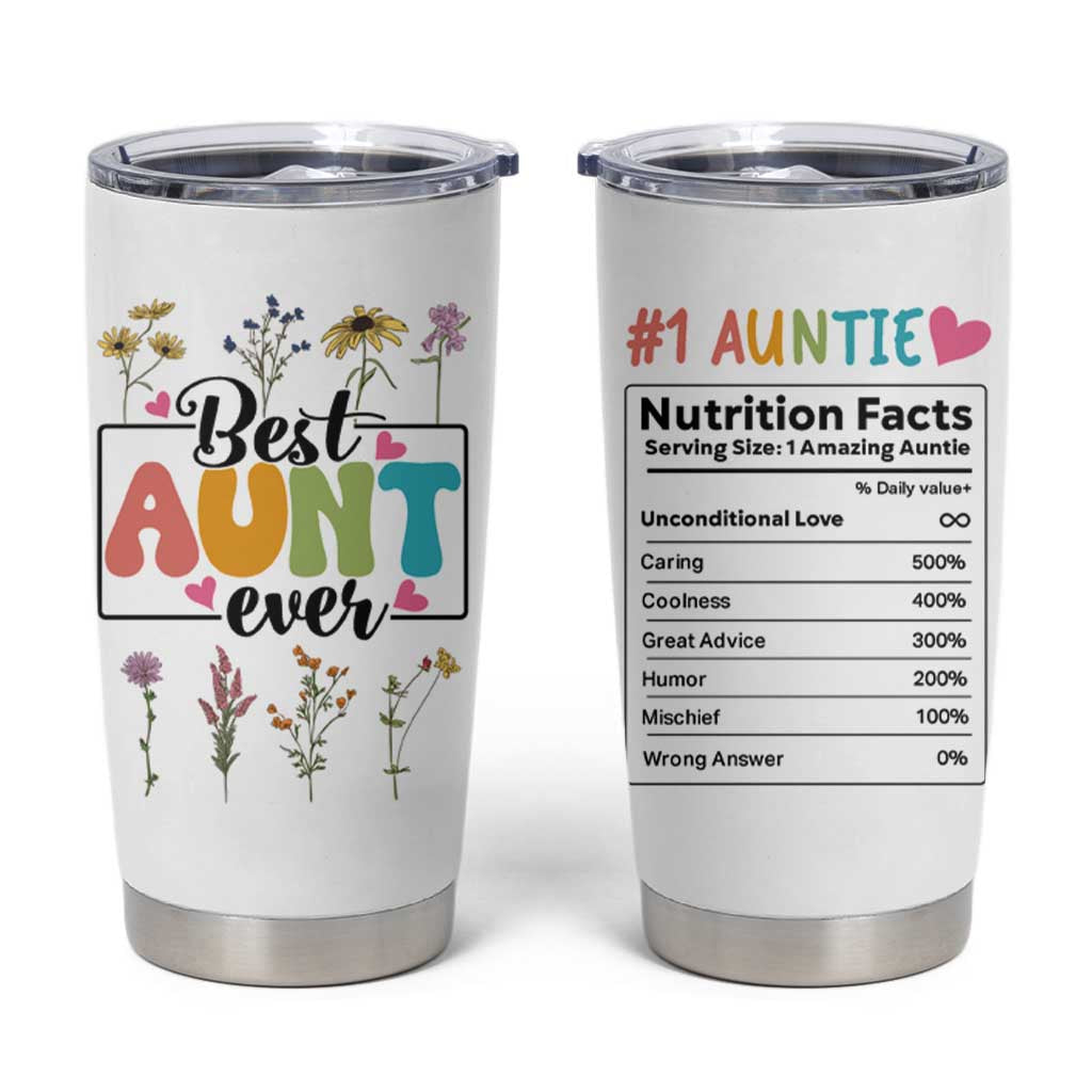 Funny Aunt Tumbler Cup Best Auntie Ever - Wonder Print Shop