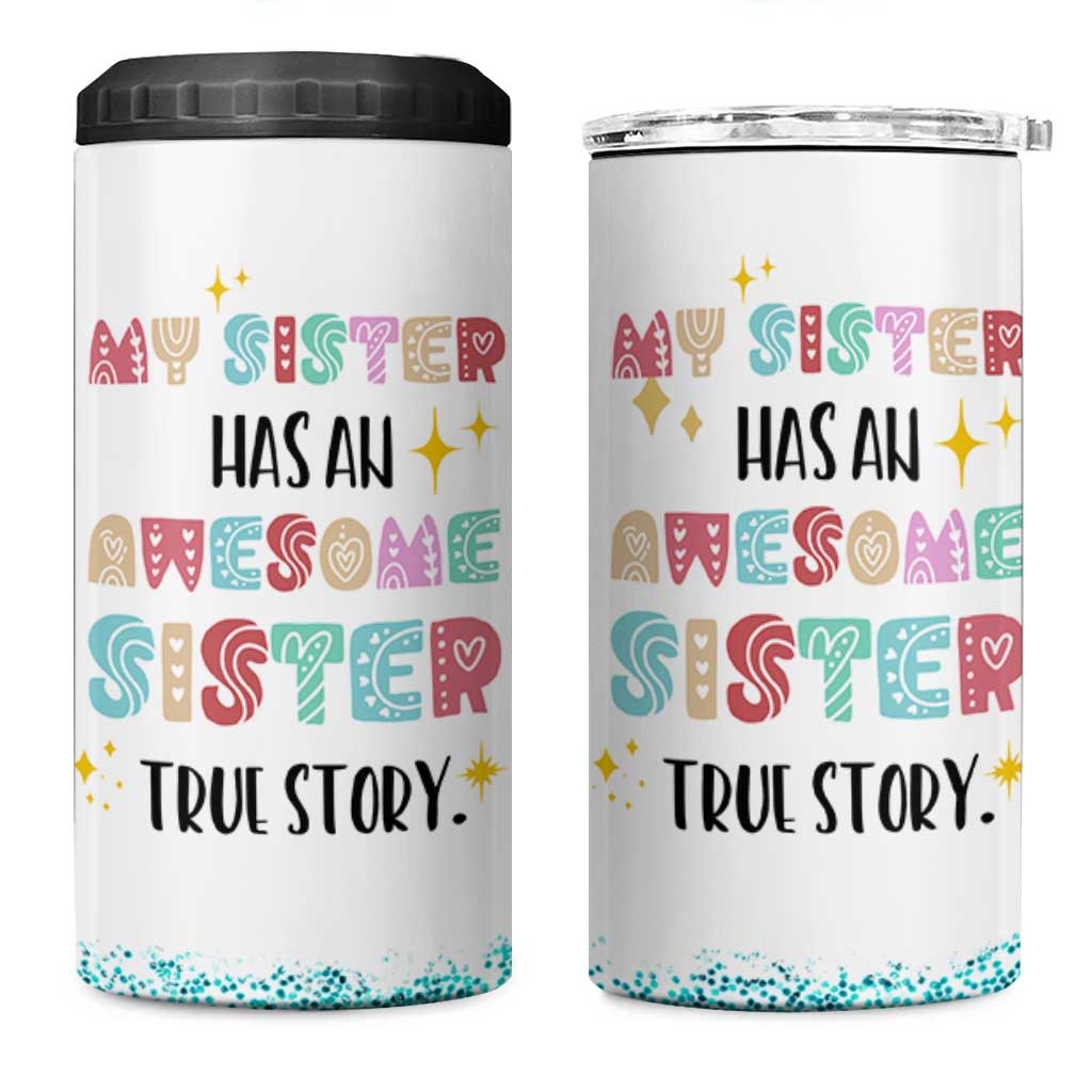 Sister Gifts From Sister 4 in 1 Can Cooler Tumbler Funny Family Sibling
