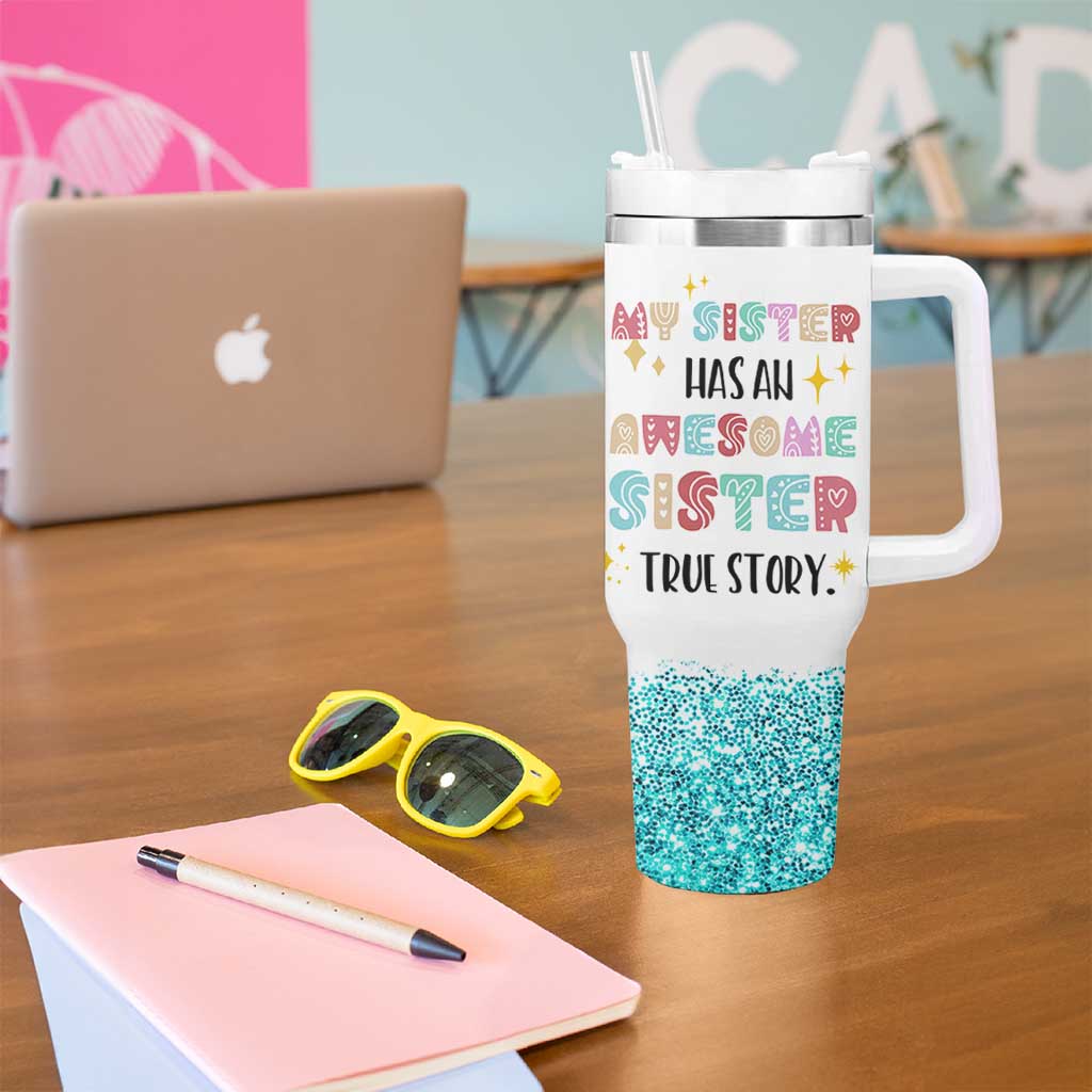 Sister Gifts From Sister Tumbler With Handle Funny Family Sibling