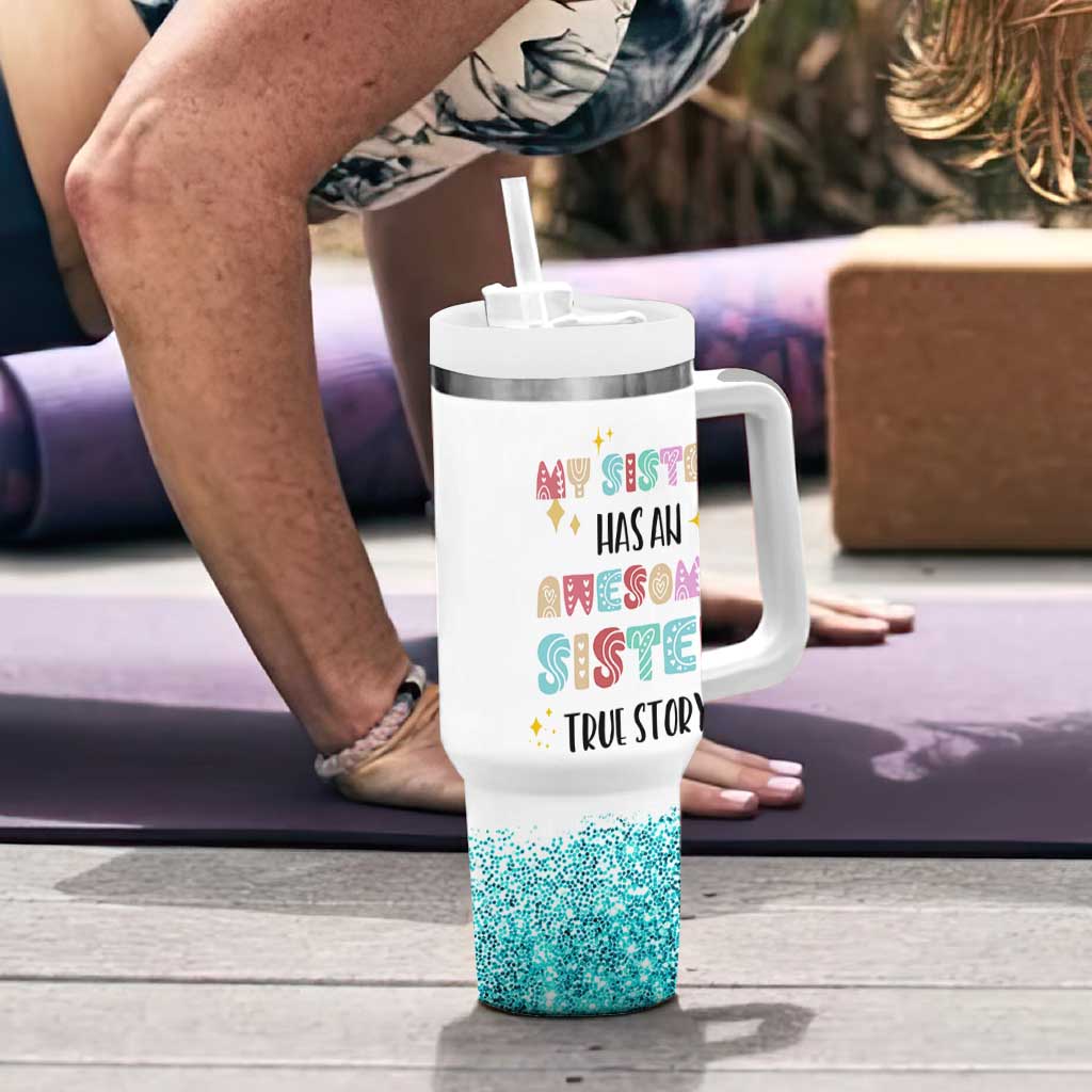 Sister Gifts From Sister Tumbler With Handle Funny Family Sibling