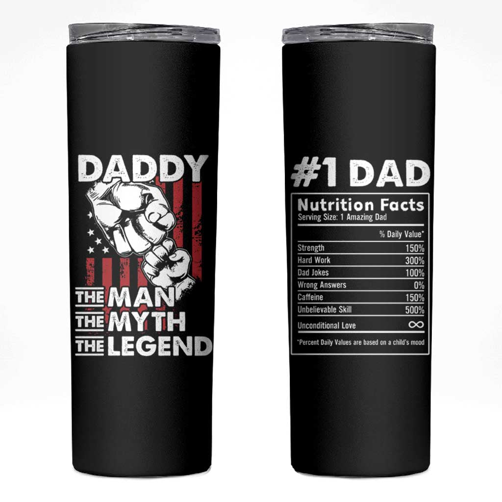 Christmas Gifts for Dad Skinny Tumbler Daddy The Man The Myth The Legend American Flag Father's Day - Wonder Print Shop