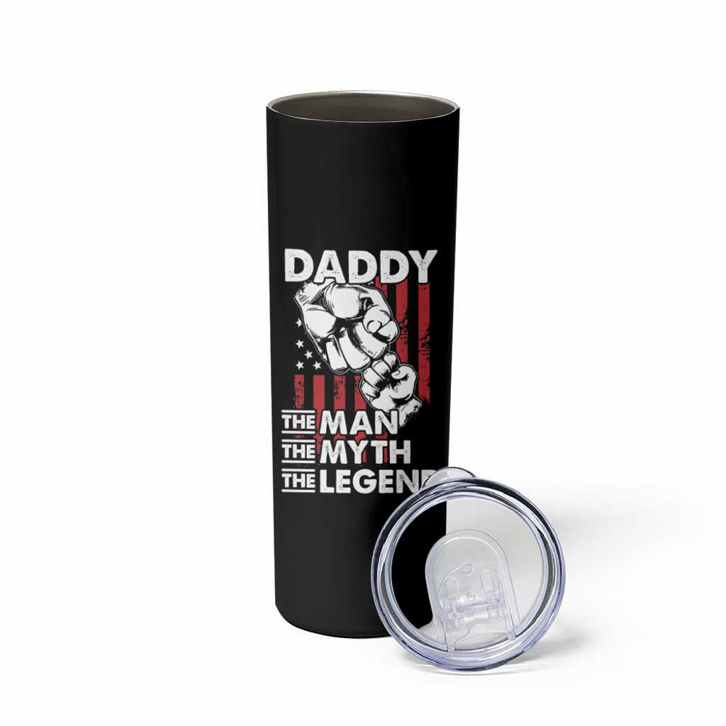 Christmas Gifts for Dad Skinny Tumbler Daddy The Man The Myth The Legend American Flag Father's Day - Wonder Print Shop