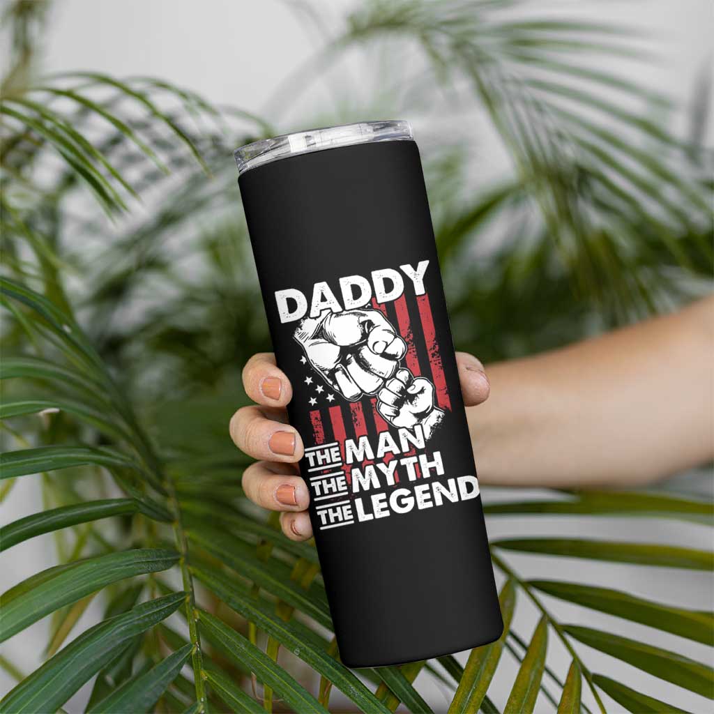 Christmas Gifts for Dad Skinny Tumbler Daddy The Man The Myth The Legend American Flag Father's Day - Wonder Print Shop