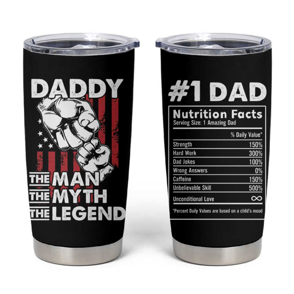 Christmas Gifts for Dad Tumbler Cup Daddy The Man The Myth The Legend American Flag Father's Day - Wonder Print Shop