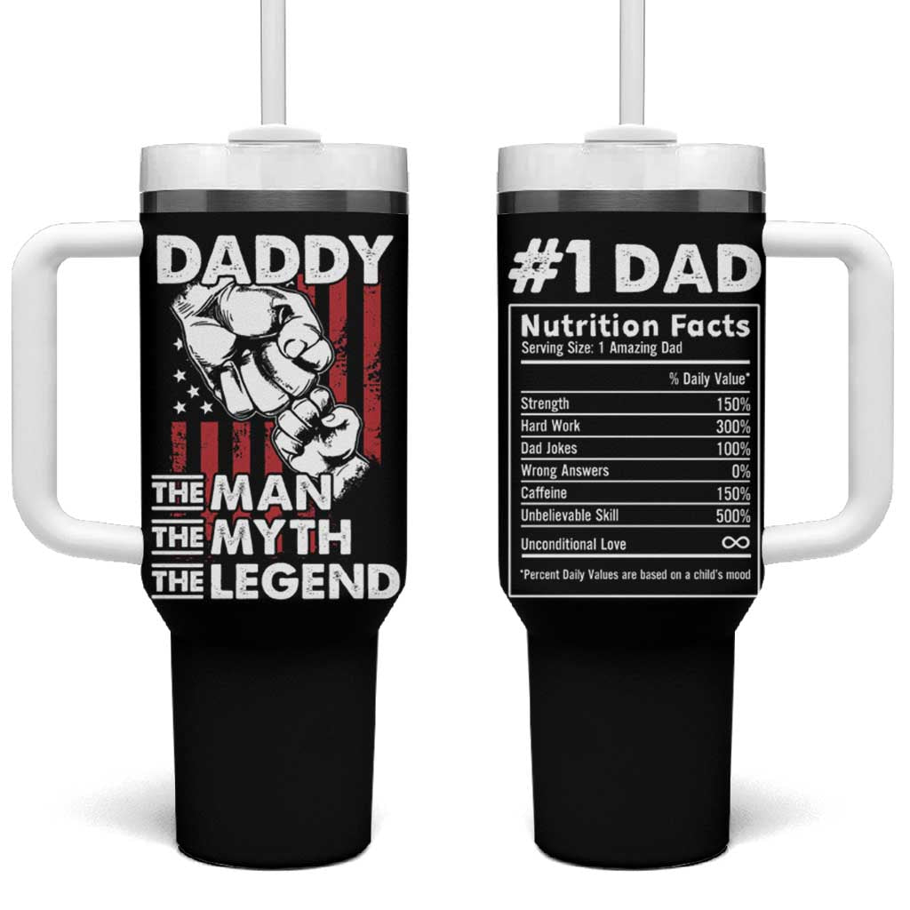 Christmas Gifts for Dad Tumbler With Handle Daddy The Man The Myth The Legend American Flag Father's Day - Wonder Print Shop