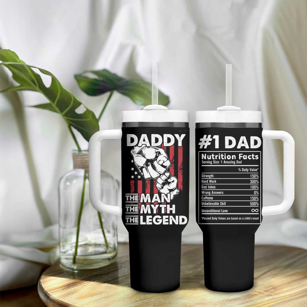 Christmas Gifts for Dad Tumbler With Handle Daddy The Man The Myth The Legend American Flag Father's Day - Wonder Print Shop
