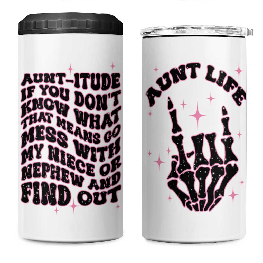 Best Aunt Gifts 4 in 1 Can Cooler Tumbler Gift For New Aunts Auntie Birthday Leopard Print
