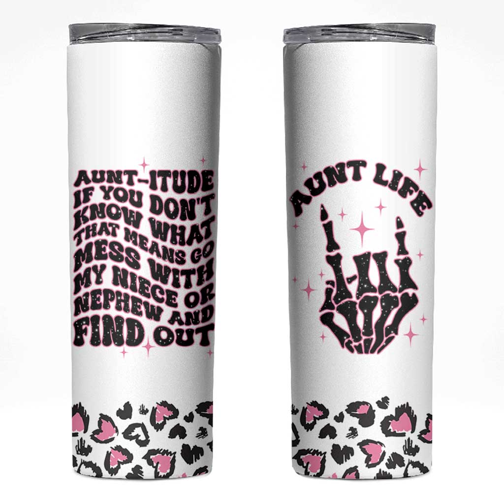 Best Aunt Gifts Skinny Tumbler Gift For New Aunts Auntie Birthday Leopard Print
