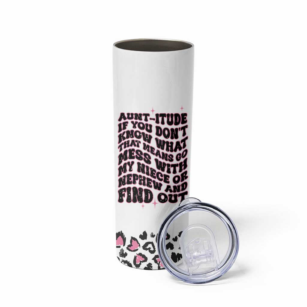 Best Aunt Gifts Skinny Tumbler Gift For New Aunts Auntie Birthday Leopard Print