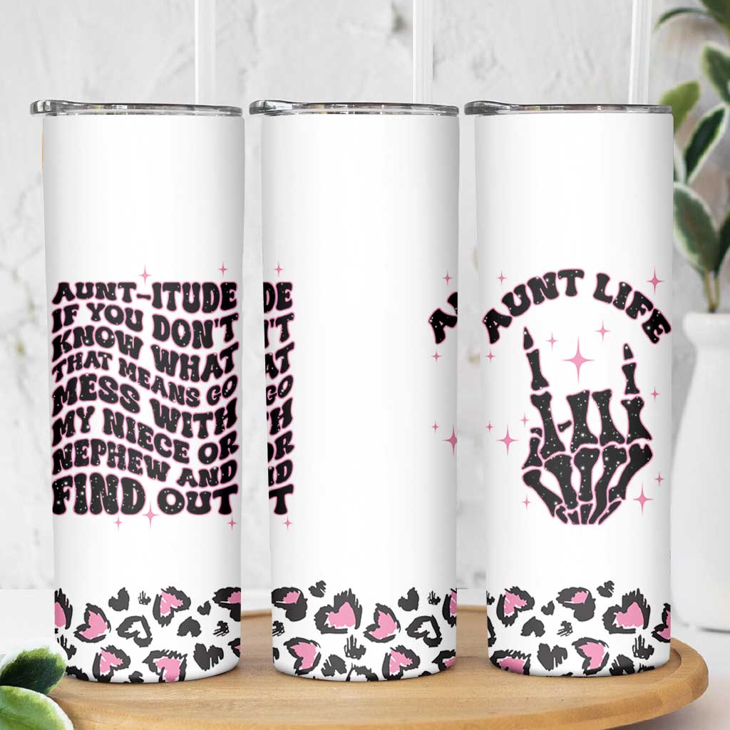 Best Aunt Gifts Skinny Tumbler Gift For New Aunts Auntie Birthday Leopard Print