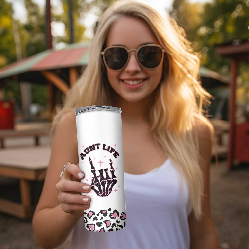 Best Aunt Gifts Skinny Tumbler Gift For New Aunts Auntie Birthday Leopard Print