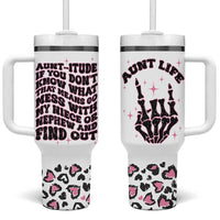 Best Aunt Gifts Tumbler With Handle Gift For New Aunts Auntie Birthday Leopard Print