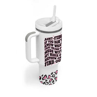Best Aunt Gifts Tumbler With Handle Gift For New Aunts Auntie Birthday Leopard Print