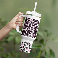 Best Aunt Gifts Tumbler With Handle Gift For New Aunts Auntie Birthday Leopard Print