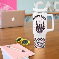 Best Aunt Gifts Tumbler With Handle Gift For New Aunts Auntie Birthday Leopard Print