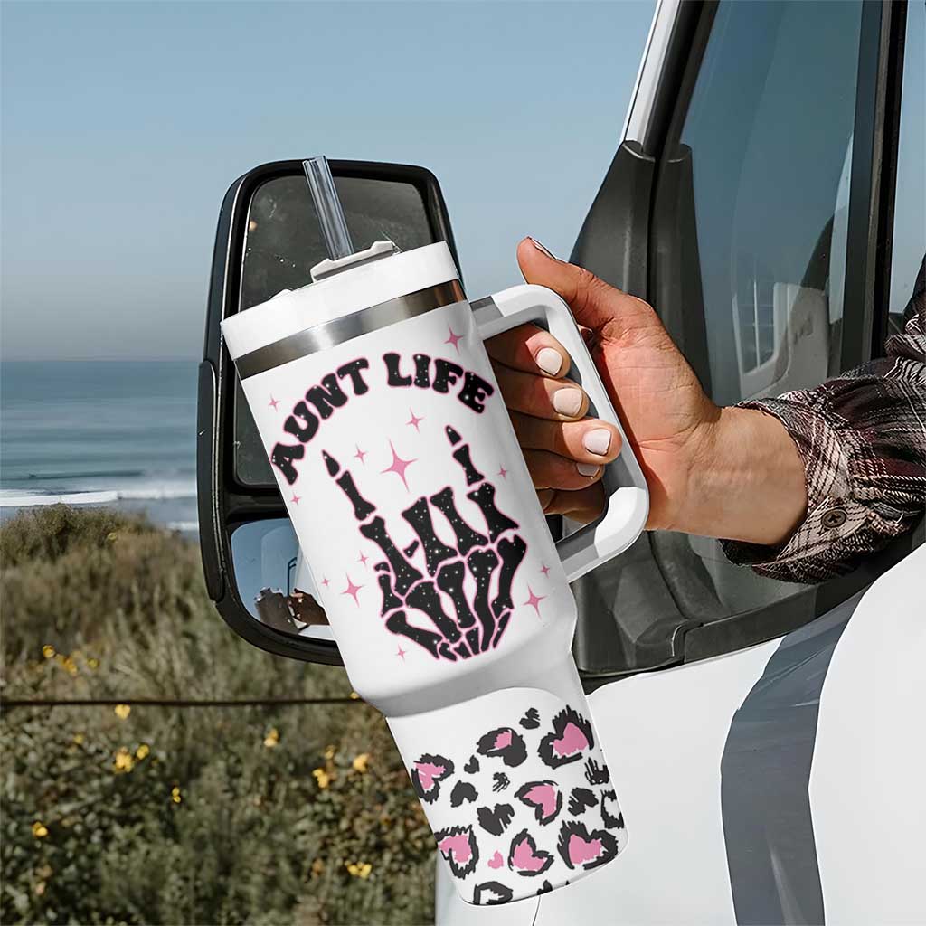 Best Aunt Gifts Tumbler With Handle Gift For New Aunts Auntie Birthday Leopard Print