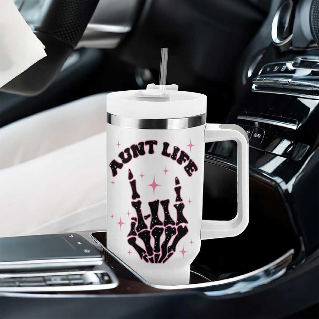 Best Aunt Gifts Tumbler With Handle Gift For New Aunts Auntie Birthday Leopard Print