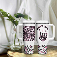 Best Aunt Gifts Tumbler With Handle Gift For New Aunts Auntie Birthday Leopard Print