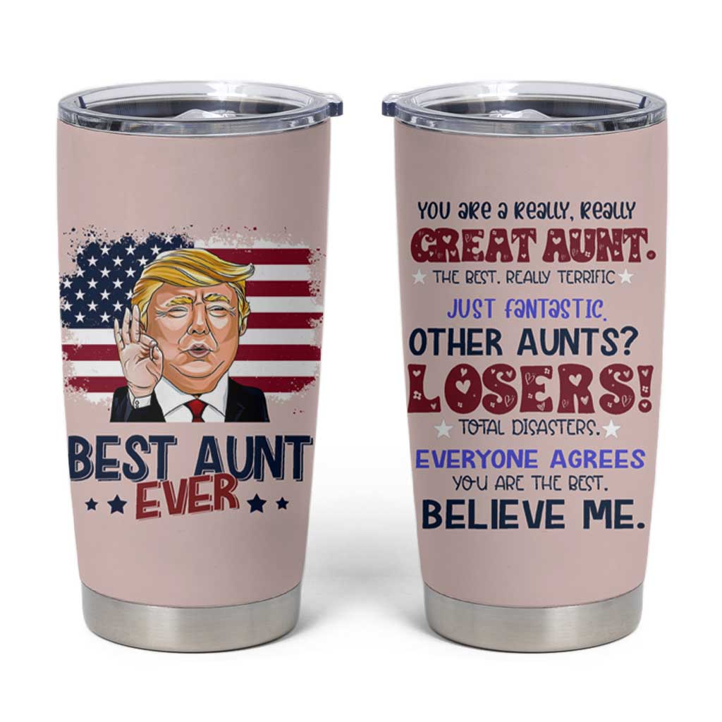 Funny Auntie Tumbler Cup Best Aunt Ever - Wonder Print Shop