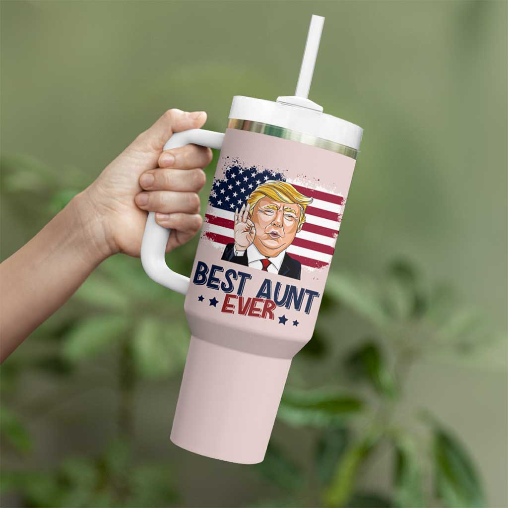 Funny Auntie Tumbler With Handle Best Aunt Ever - Wonder Print Shop