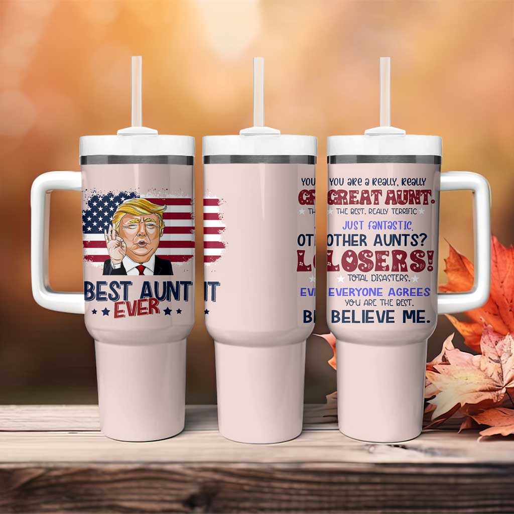 Funny Auntie Tumbler With Handle Best Aunt Ever - Wonder Print Shop