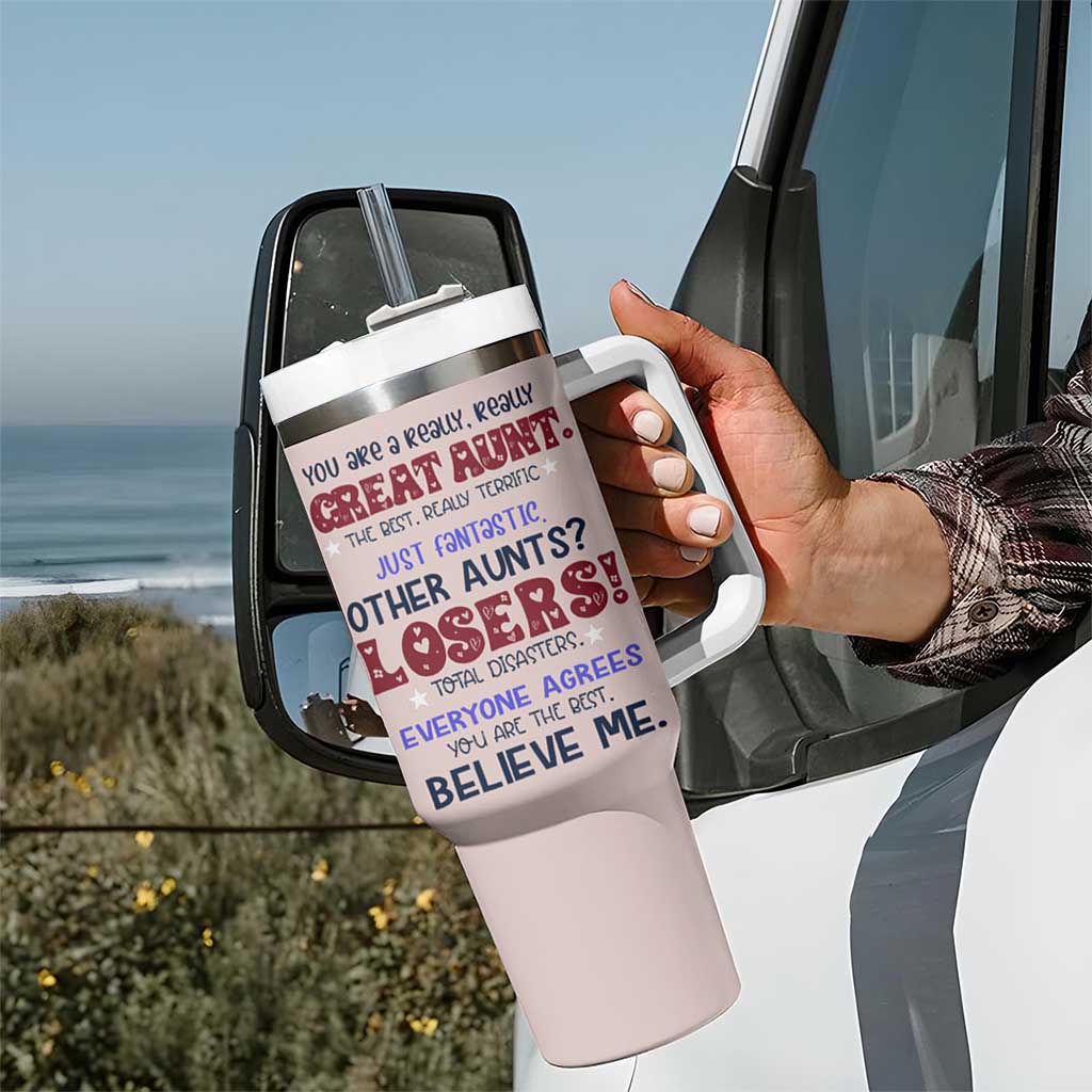 Funny Auntie Tumbler With Handle Best Aunt Ever - Wonder Print Shop