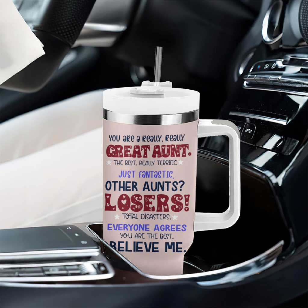 Funny Auntie Tumbler With Handle Best Aunt Ever - Wonder Print Shop