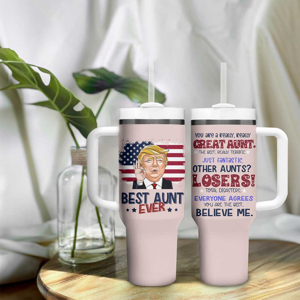 Funny Auntie Tumbler With Handle Best Aunt Ever - Wonder Print Shop