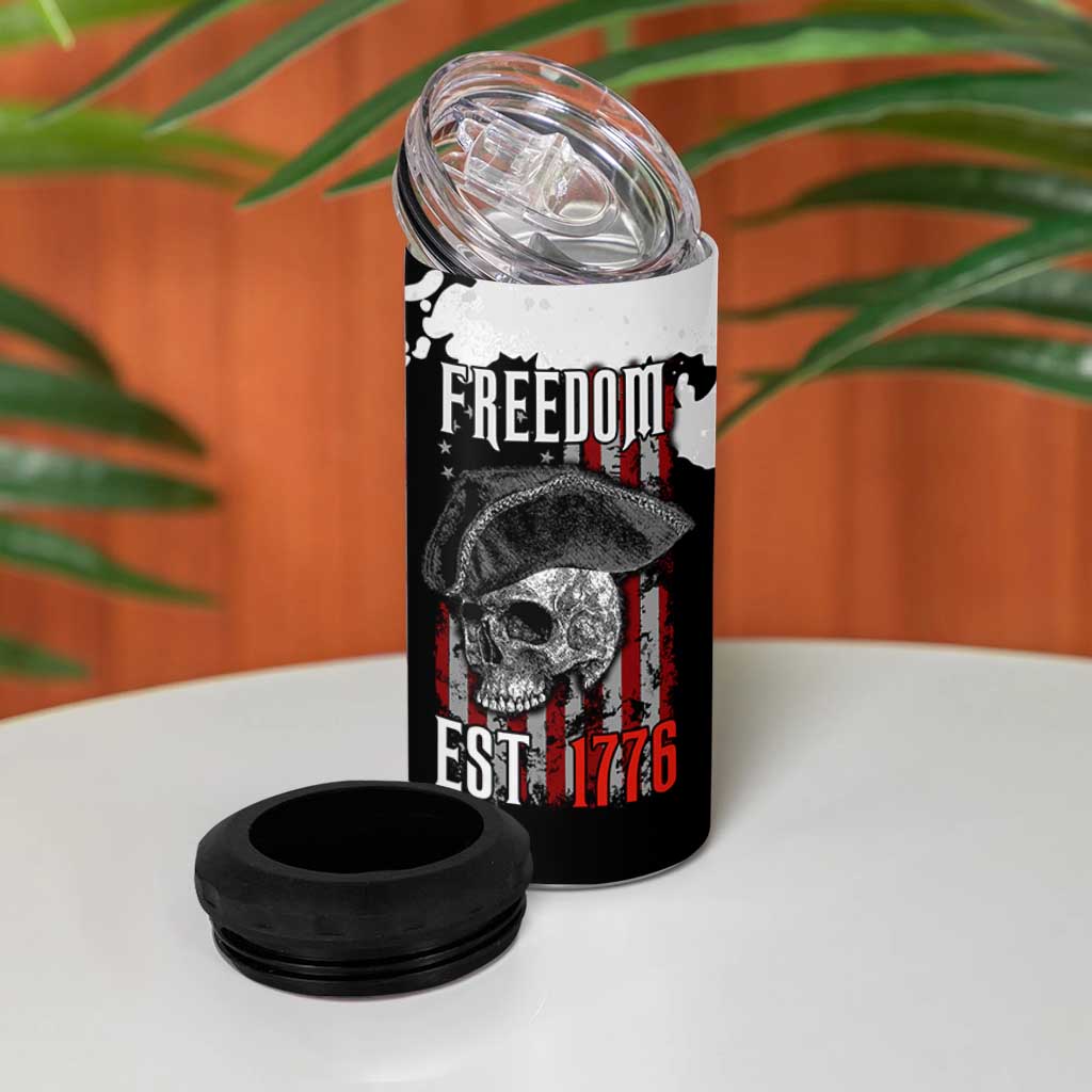 US Patriot 4 in 1 Can Cooler Tumbler Freedom 250 Years Of Freedom 1776 2026 American Flag