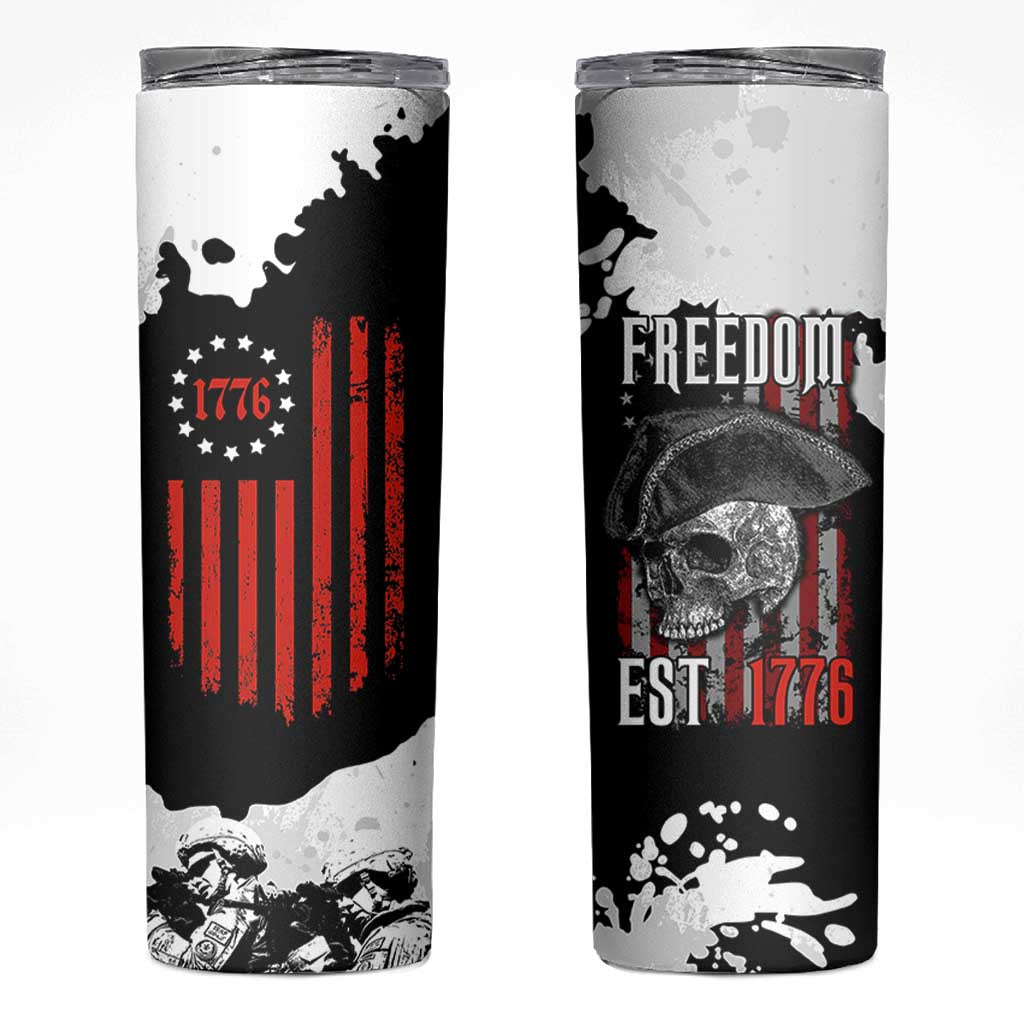 US Patriot Skinny Tumbler Freedom 250 Years Of Freedom 1776 2026 American Flag