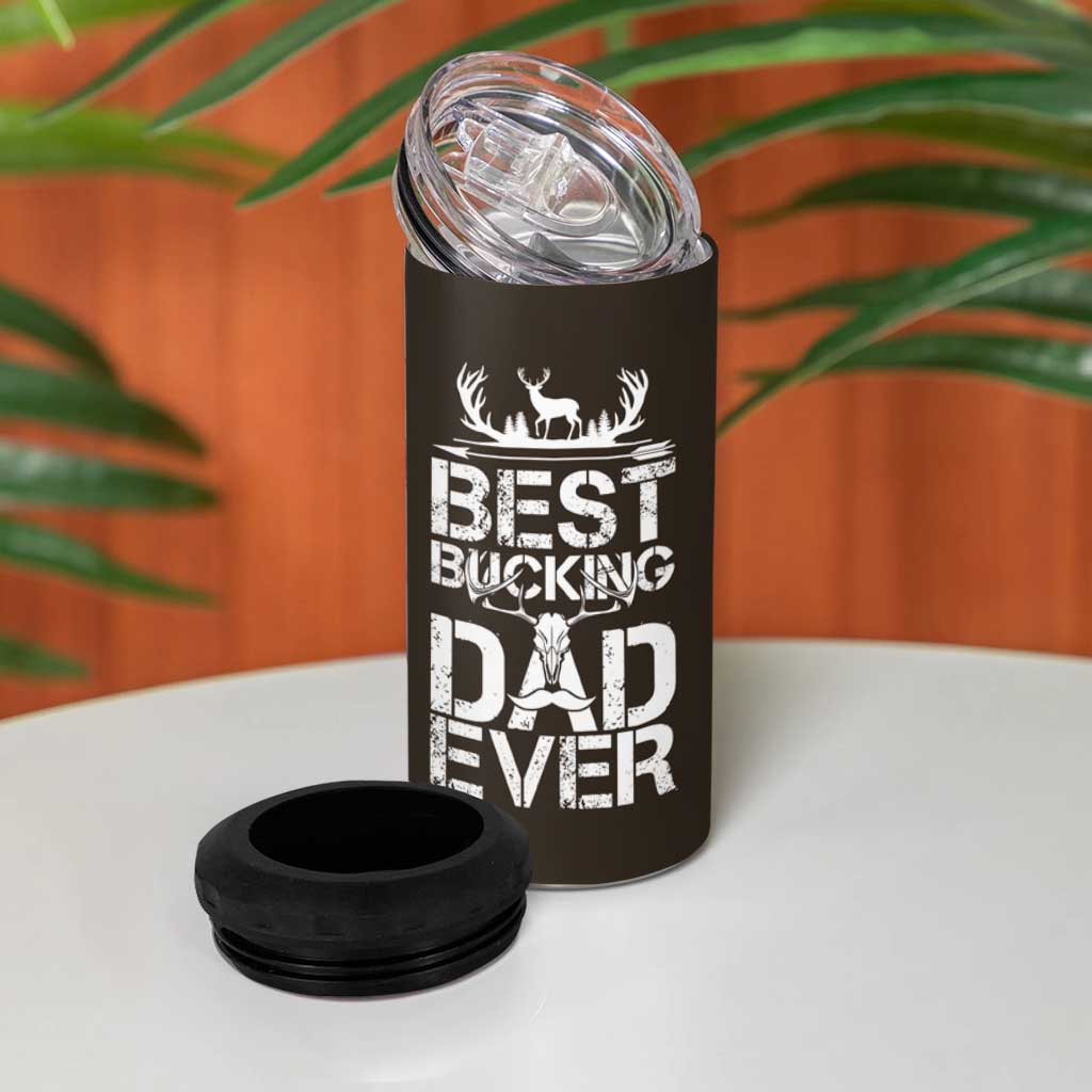 Deer Hunters 4 in 1 Can Cooler Tumbler Best Buckin' Dad Ever Funny Fathers Day Christmas Gifts for Dad - Wonder Print Shop