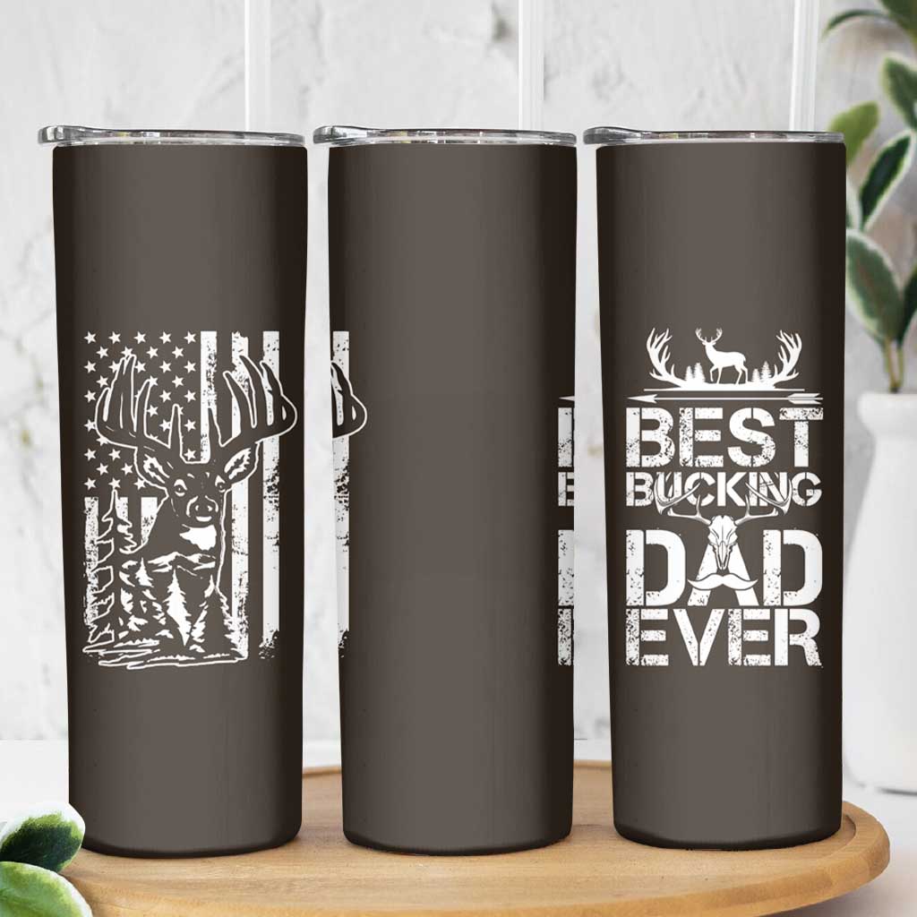 Deer Hunters Skinny Tumbler Best Buckin' Dad Ever Funny Fathers Day Christmas Gifts for Dad - Wonder Print Shop
