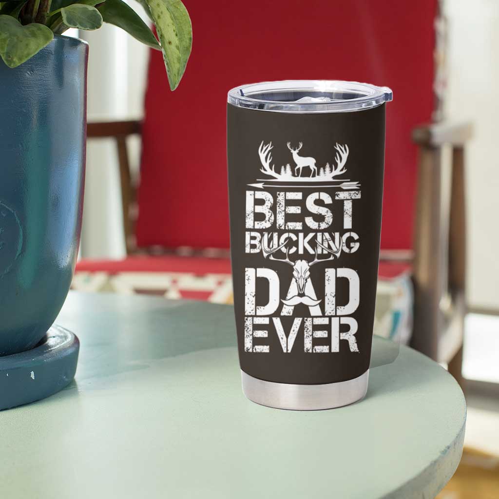 Deer Hunters Tumbler Cup Best Buckin' Dad Ever Funny Fathers Day Christmas Gifts for Dad - Wonder Print Shop