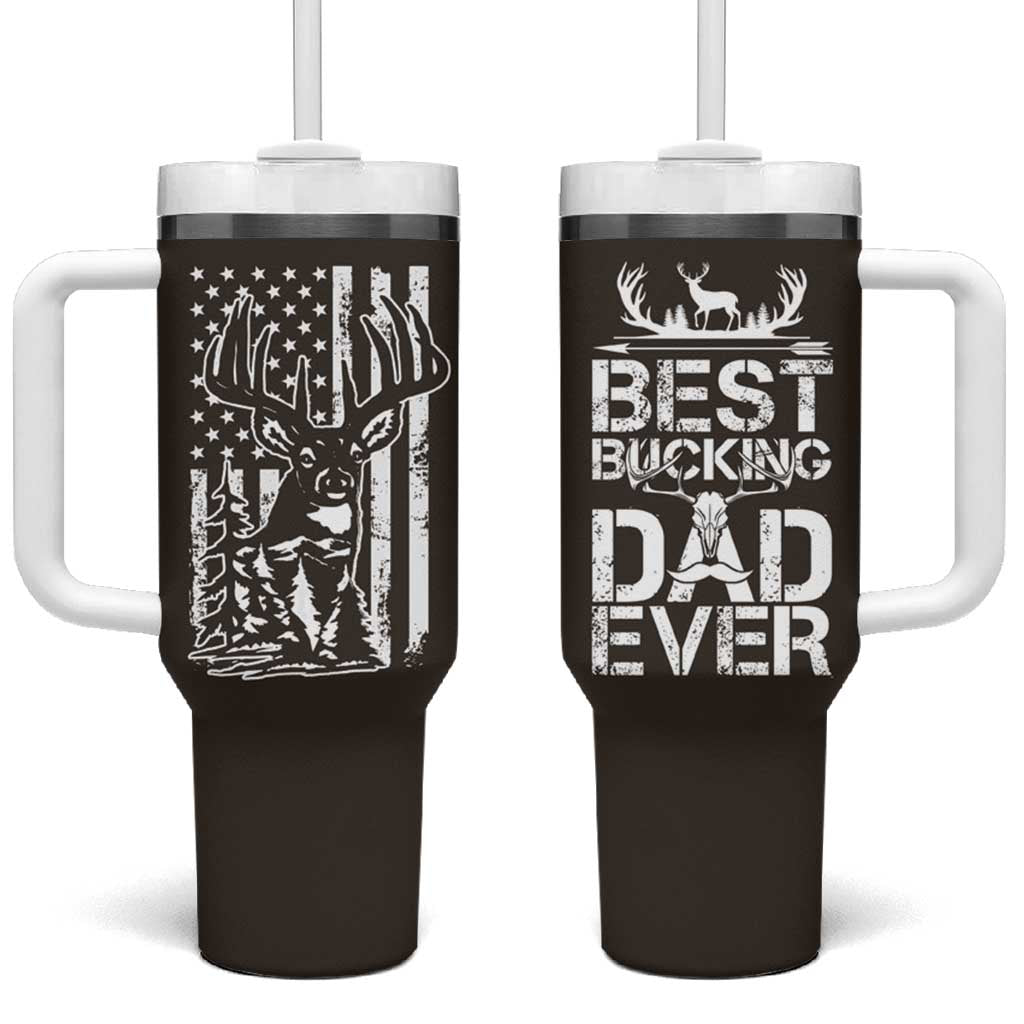 Deer Hunters Tumbler With Handle Best Buckin' Dad Ever Funny Fathers Day Christmas Gifts for Dad - Wonder Print Shop