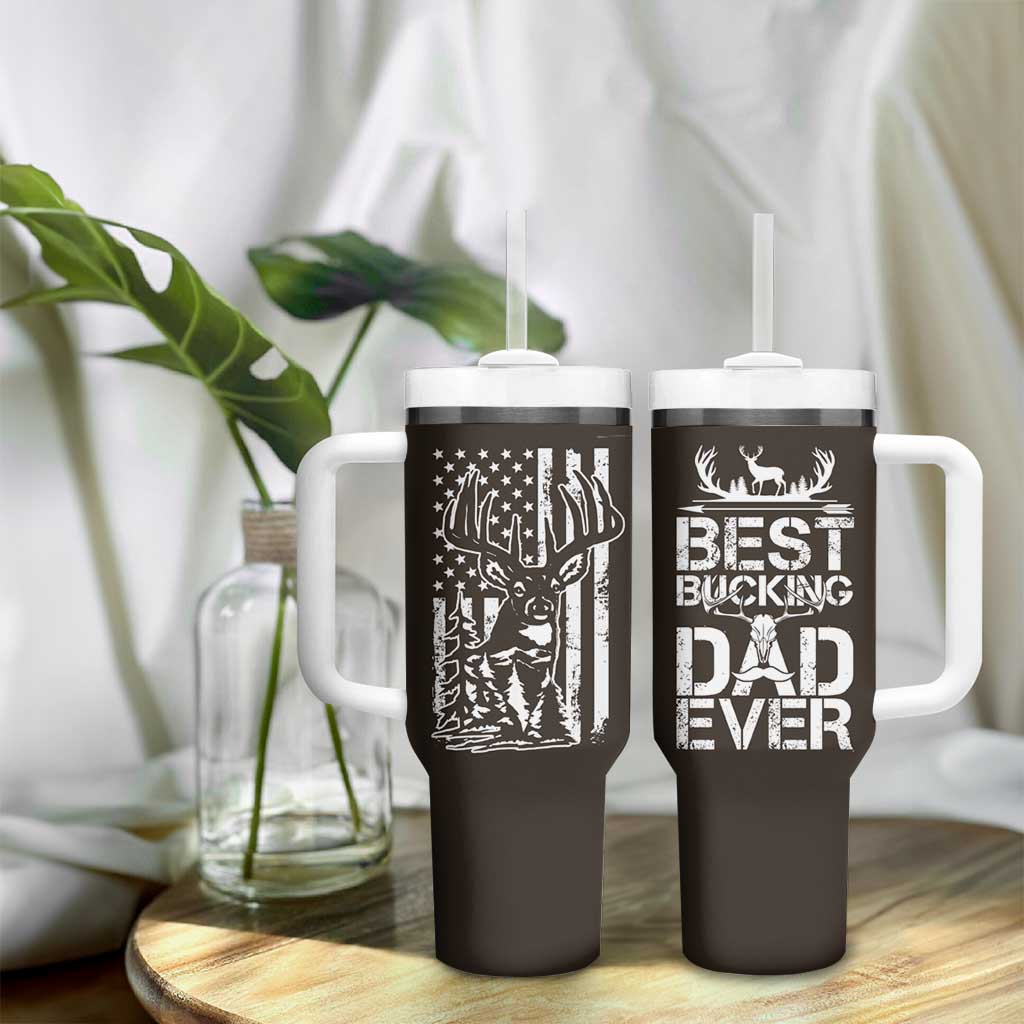 Deer Hunters Tumbler With Handle Best Buckin' Dad Ever Funny Fathers Day Christmas Gifts for Dad - Wonder Print Shop