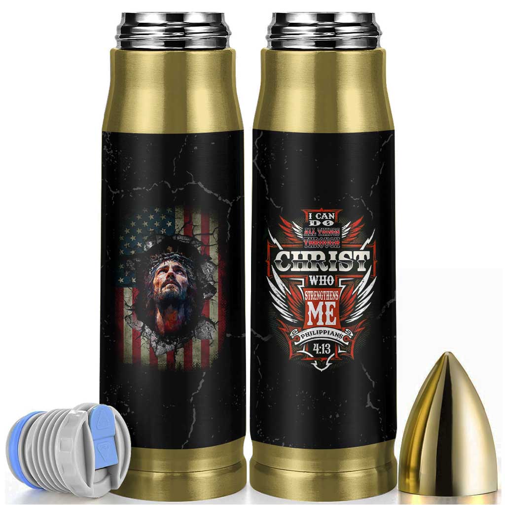 Christian Gift for Men Bullet Tumbler I Can Do All Things Through Christ Religious Pastor