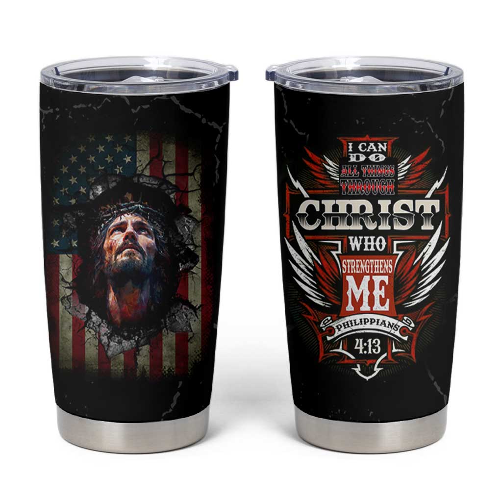 Christian Gift for Men Tumbler Cup I Can Do All Things Through Christ Religious Pastor