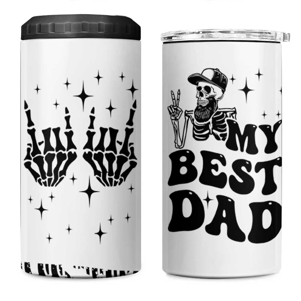 Dad Gifts 4 in 1 Can Cooler Tumbler Cool Skeleton Fathers Day