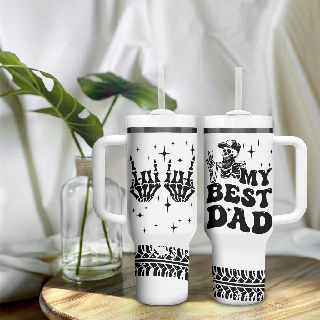 Dad Gifts Tumbler With Handle Cool Skeleton Fathers Day