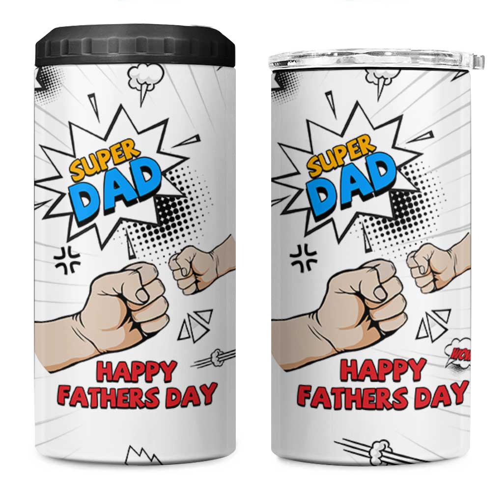 Fathers Day Gift For Dad 4 in 1 Can Cooler Tumbler Super Dad