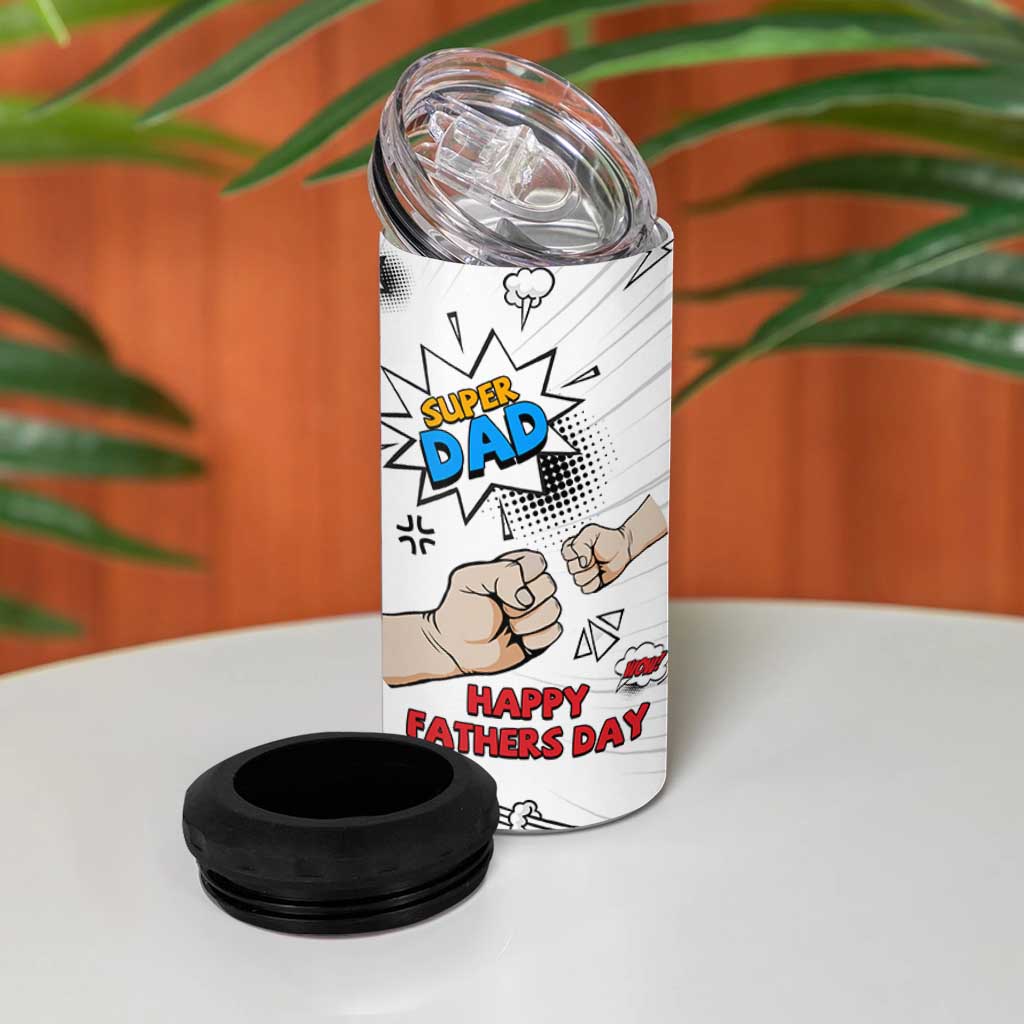 Fathers Day Gift For Dad 4 in 1 Can Cooler Tumbler Super Dad