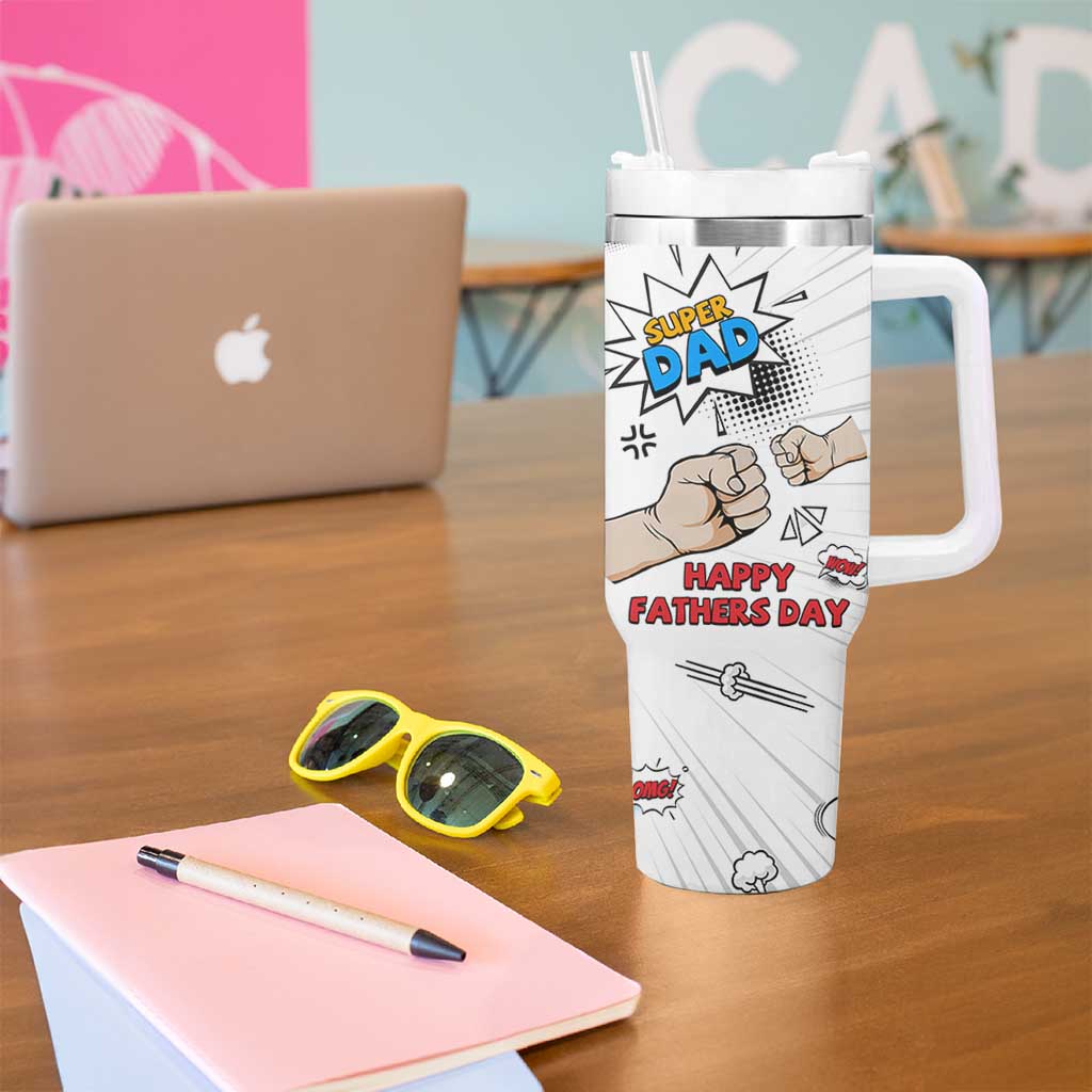 Fathers Day Gift For Dad Tumbler With Handle Super Dad