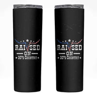 Raised On 90s Country Skinny Tumbler Vintage Western Bull Skull Cowboy American Flag